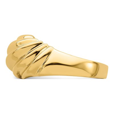 14K Yellow Gold Twist Dome Ring – view 5