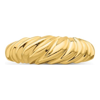 14K Yellow Gold Twist Dome Ring – view 6