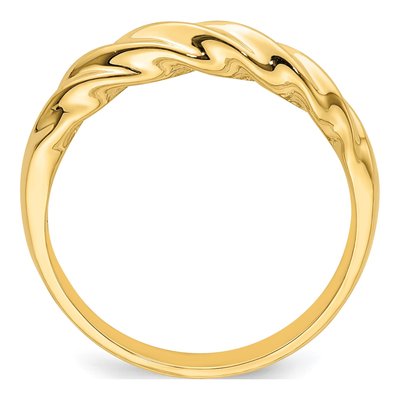 14K Yellow Gold Ribbed Dome Ring – view 3