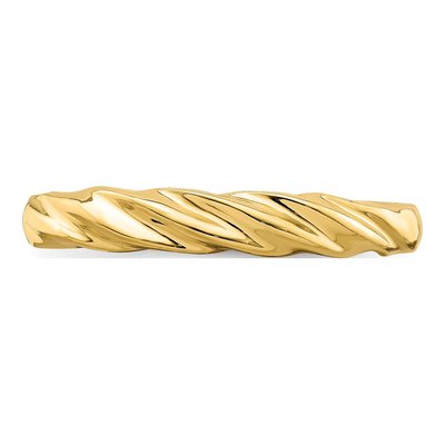 14K Yellow Gold Ribbed Dome Ring – view 6