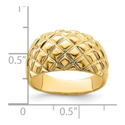 14K Yellow Gold Basket Weave Dome Ring – view 4