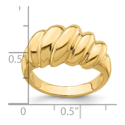 14K Yellow Gold Domed Shrimp Fashion Ring – view 4