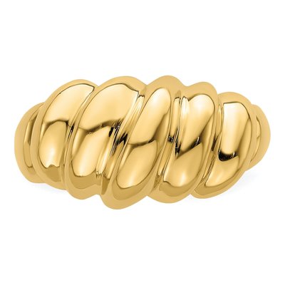 14K Yellow Gold Domed Shrimp Fashion Ring – view 6
