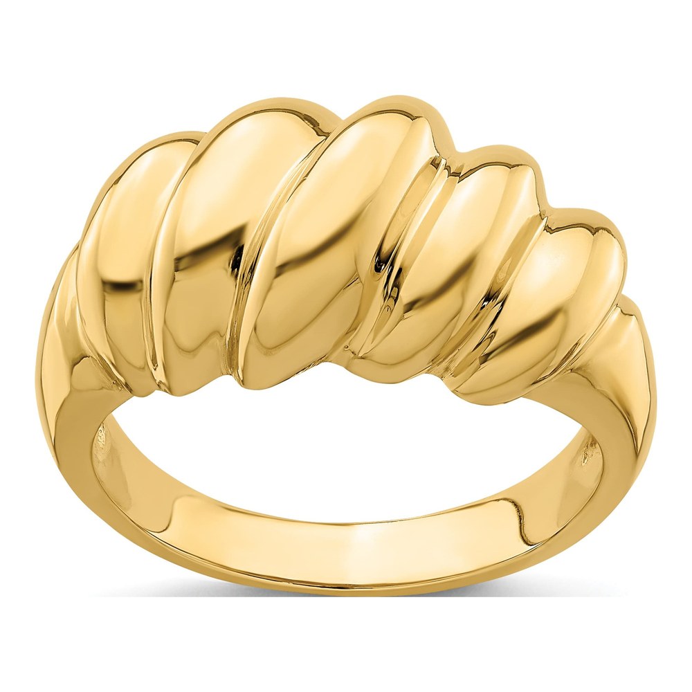 14K Yellow Gold Domed Shrimp Fashion Ring