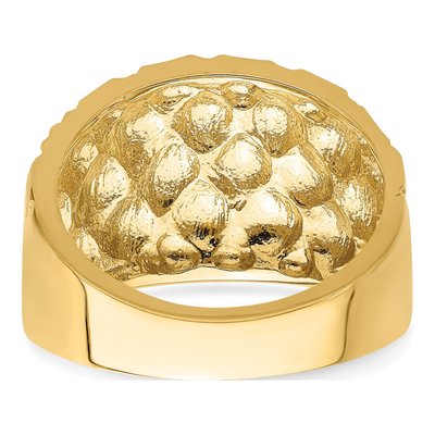 14K Yellow Gold Diamond-Cut Quilted Dome Ring – view 7