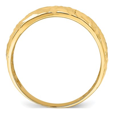14K Yellow Gold Diamond-Cut Arrow Slash Dome Ring – view 3