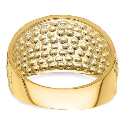 14K Yellow Gold Diamond-Cut Arrow Slash Dome Ring – view 7