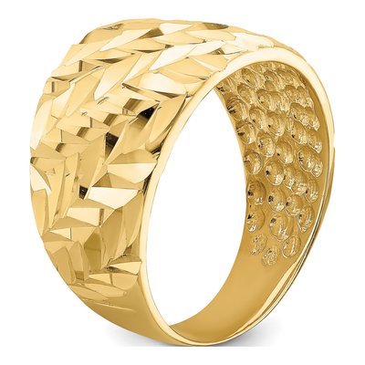 14K Yellow Gold Diamond-Cut Arrow Slash Dome Ring – view 8
