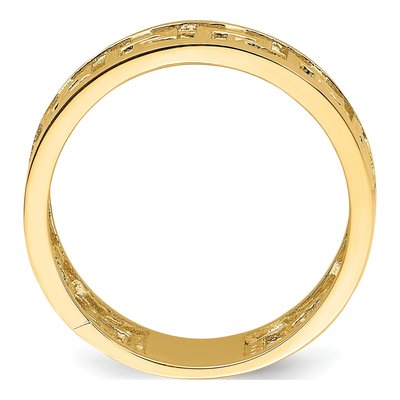 14K Yellow Gold Greek Key Cut-Out Band – view 3