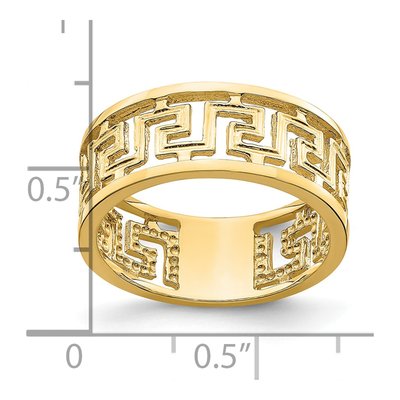 14K Yellow Gold Greek Key Cut-Out Band – view 4