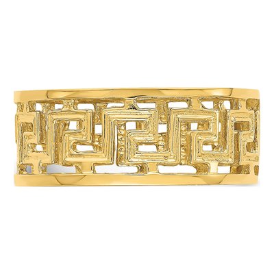 14K Yellow Gold Greek Key Cut-Out Band – view 5
