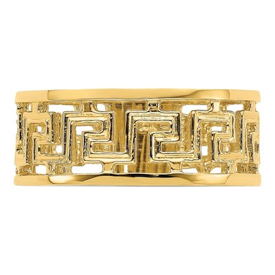 14K Yellow Gold Greek Key Cut-Out Band – view 6