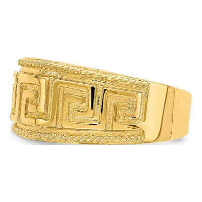 14K Yellow Gold Greek Key Dome Ring – view 5