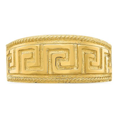 14K Yellow Gold Greek Key Dome Ring – view 6