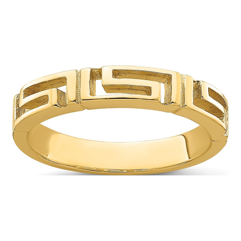 14K Yellow Gold Cut-Out Greek Key Band