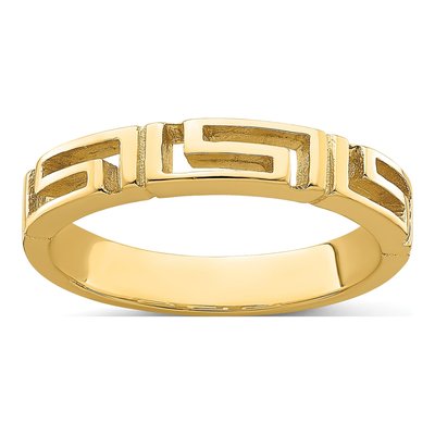 14K Yellow Gold Cut-Out Greek Key Band