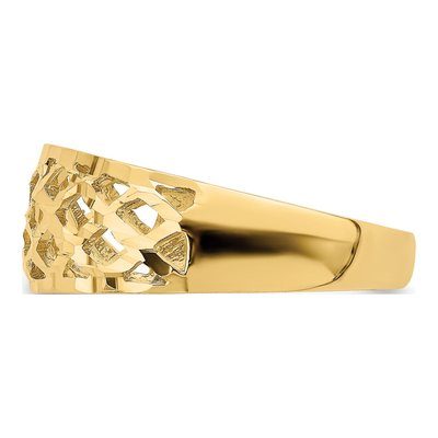 14K Yellow Gold Diamond-Cut Woven Dome Ring – view 4