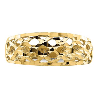 14K Yellow Gold Diamond-Cut Woven Dome Ring – view 5