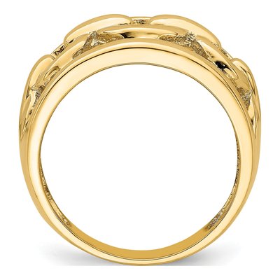 14K Yellow Gold Chain-Design Inside Ring – view 3