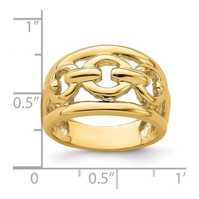 14K Yellow Gold Chain-Design Inside Ring – view 4