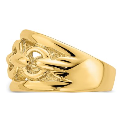14K Yellow Gold Chain-Design Inside Ring – view 5