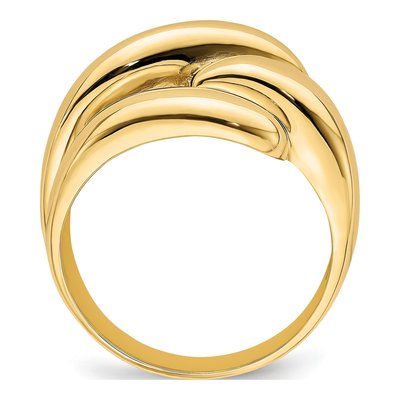 14K Yellow Gold Fancy Domed Fashion Ring – view 3