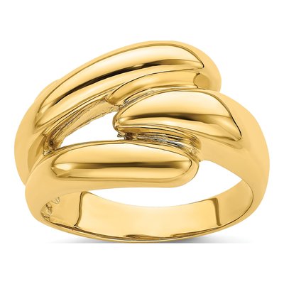 14K Yellow Gold Fancy Domed Fashion Ring
