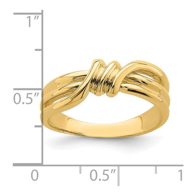 14K Yellow Gold Ribbed Twist Ring – view 4