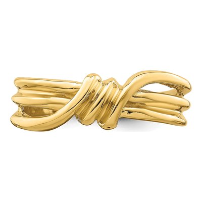 14K Yellow Gold Ribbed Twist Ring – view 6