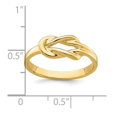 14K Yellow Gold Freeform Love Knot Ring – view 3