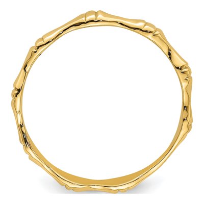 14K Yellow Gold Domed Bamboo Band – view 3