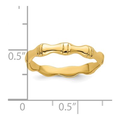14K Yellow Gold Domed Bamboo Band – view 4