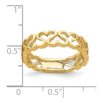 14K Yellow Gold Hearts Band – view 4