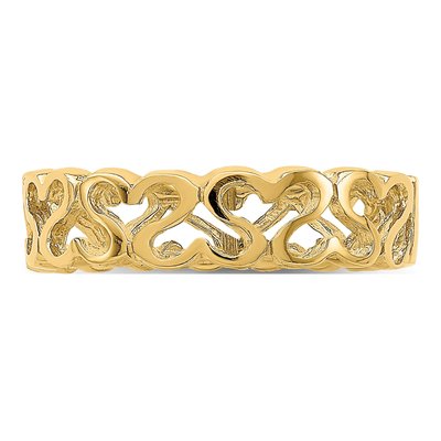 14K Yellow Gold Hearts Band – view 5