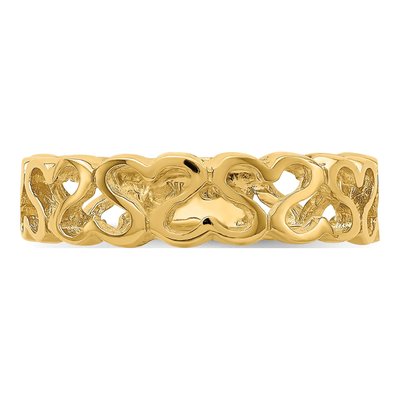 14K Yellow Gold Hearts Band – view 6