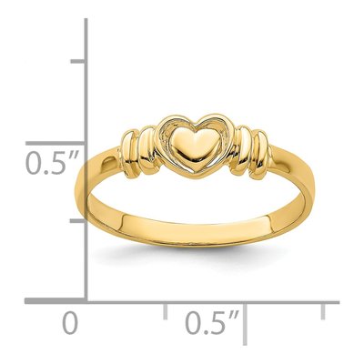 14K Yellow Gold Heart Ring – view 4