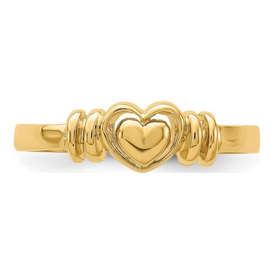 14K Yellow Gold Heart Ring – view 6