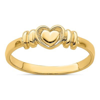 14K Yellow Gold Heart Ring