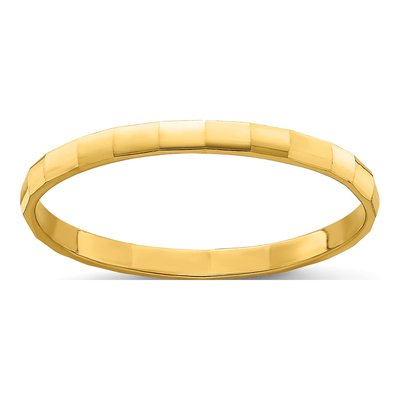 14K Yellow Gold 1.5mm Bamboo Baby Band
