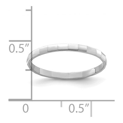 14K White Gold 1.5mm Bamboo Childs Band – view 4
