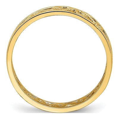 14K Yellow Gold Beaded Baby Ring – view 3