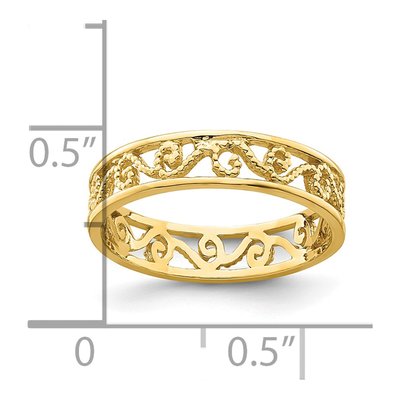 14K Yellow Gold Beaded Baby Ring – view 4