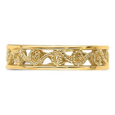 14K Yellow Gold Beaded Baby Ring – view 5