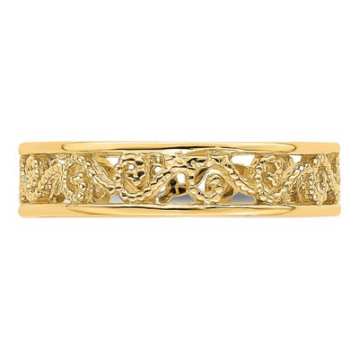 14K Yellow Gold Beaded Baby Ring – view 6