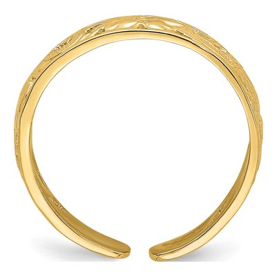 14K Yellow Gold Flower Leaf Toe Ring – view 3