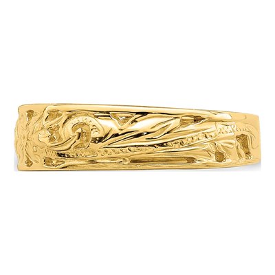 14K Yellow Gold Flower Leaf Toe Ring – view 5