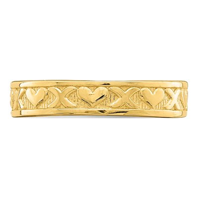 14K Yellow Gold Hearts Toe Ring – view 6