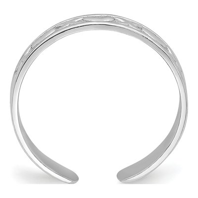 14K White Gold Hearts Adjustable Toe Ring – view 3