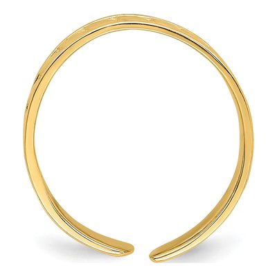 14K Yellow Gold Adjustable Leaf Toe Ring – view 3