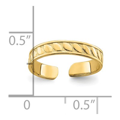14K Yellow Gold Adjustable Leaf Toe Ring – view 4